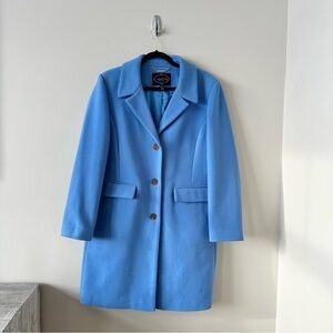 1Madison Luxe Outerwear-Wool Blend Robyn Eggs Blue Mid Length Dress Coat Size:XL